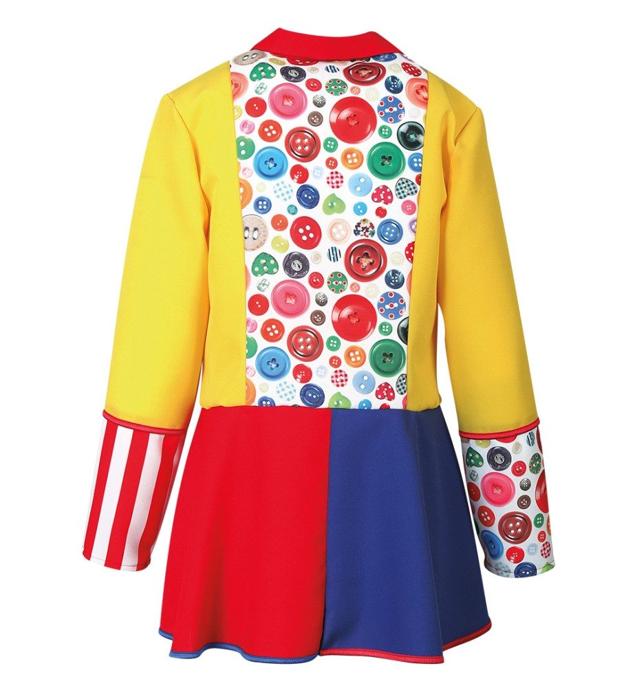Fries Clown-Kostüm Damen Clown Jacke Pompom Bunt Karneval Fasching, Hohe Qualität