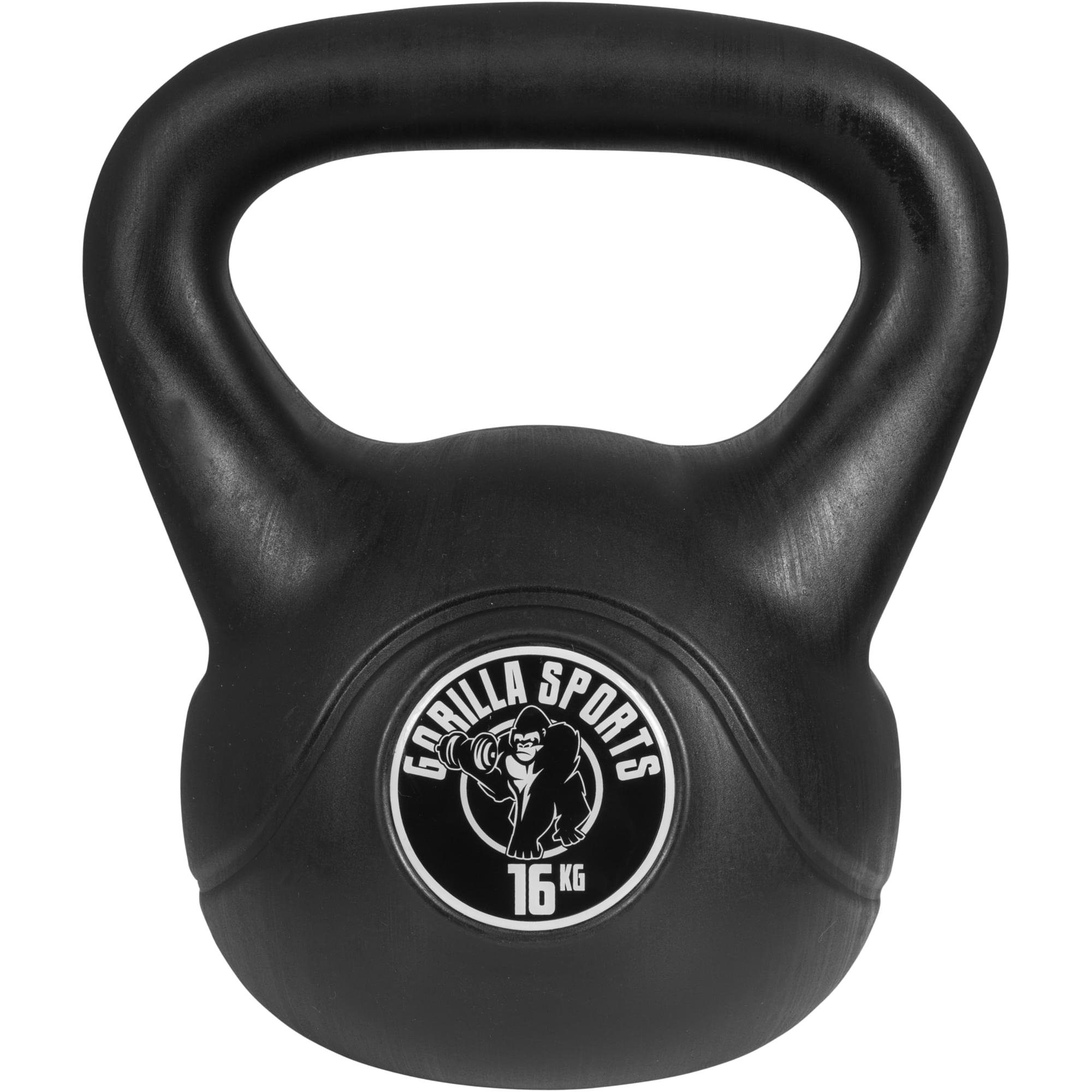 GORILLA mit/ohne SPORTS Einzeln/Set, Kugelhantel, Schwunghantel Ablage, 14kg+16kg Kettlebell Kunststoff Set