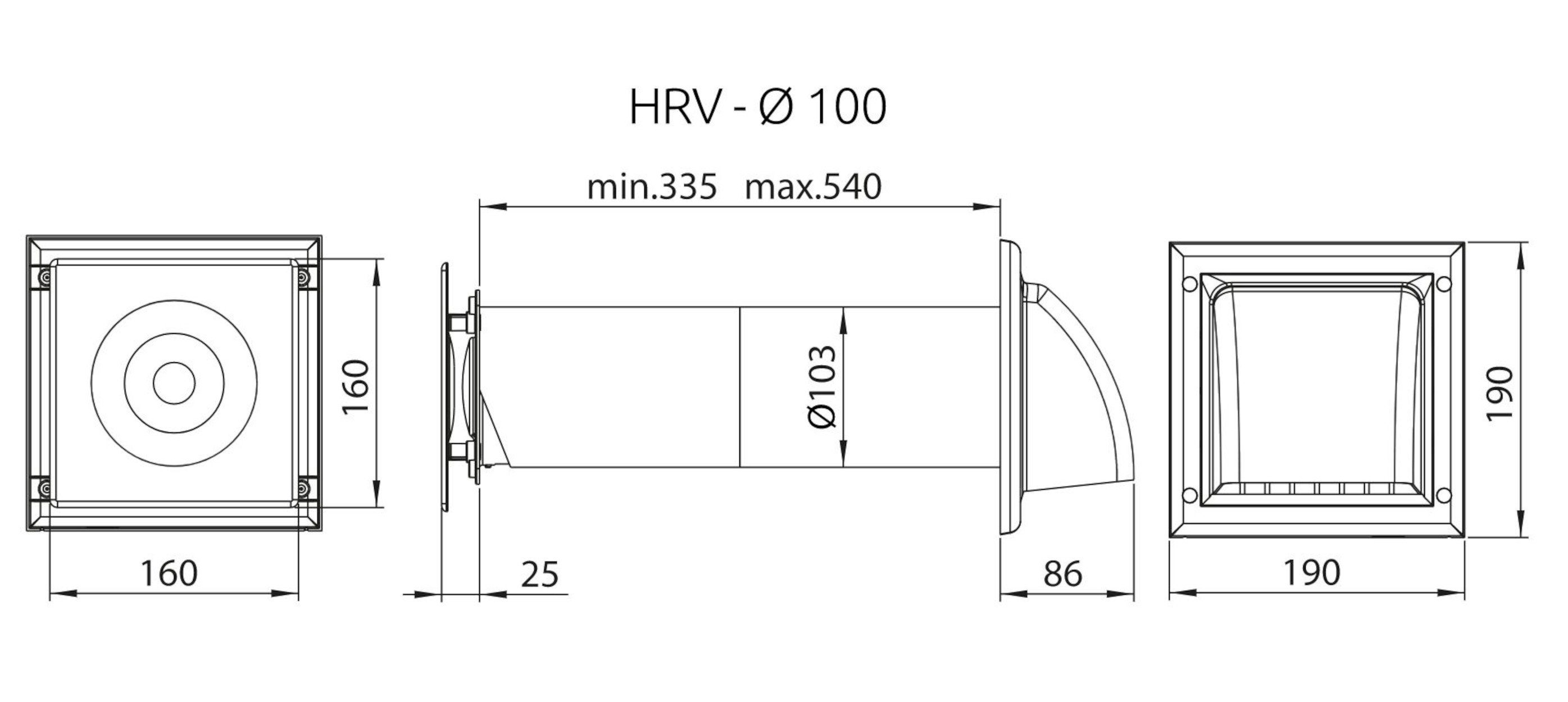 Awenta Ventilatorkombigerät Lüftungsanlage HRV100P mit Fernbedienung