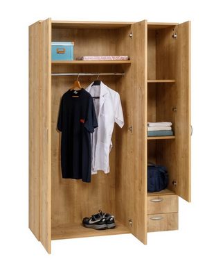 Furni24 Kleiderschrank Kleiderschrank, Saphir Eiche, 120x177x52cm