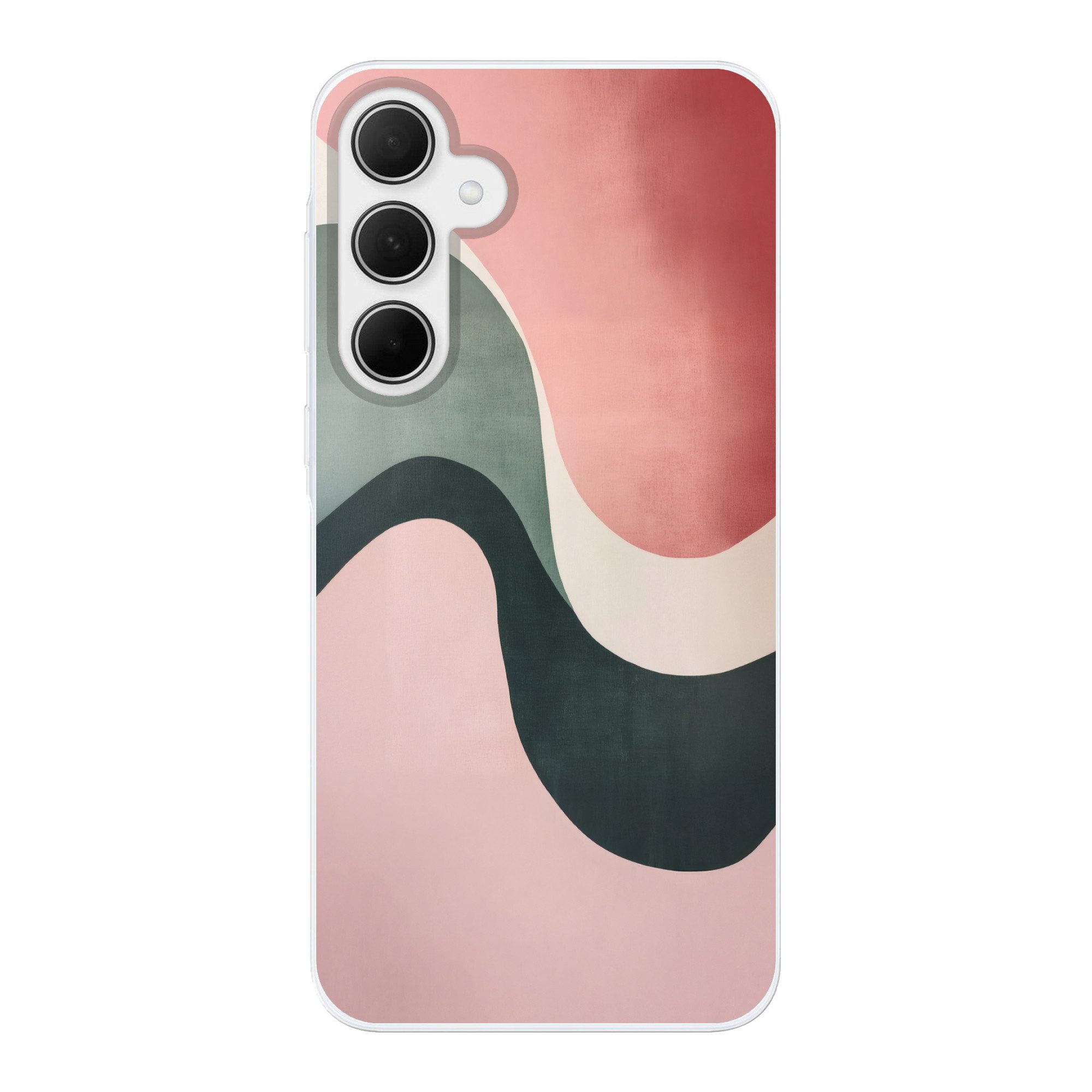 MuchoWow Handyhülle für Samsung Galaxy A35 5G Abstrakt - Wellen - Elegant - Rosa, Smartphone-Bumper, Print, Handy Schutzhülle Dünn