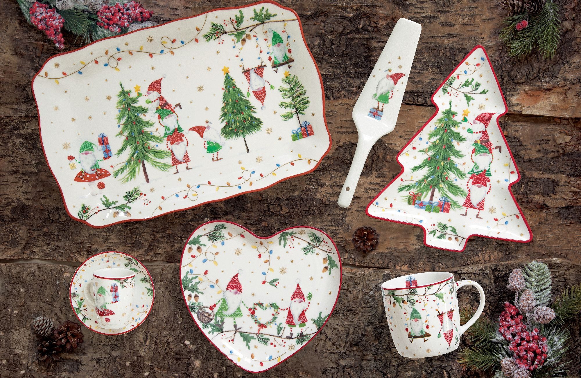 EasyLife Tasse Ready for Christmas, Porzellan, Handwäsche empfohlen, Weiß, Wichtel, H: 9cm