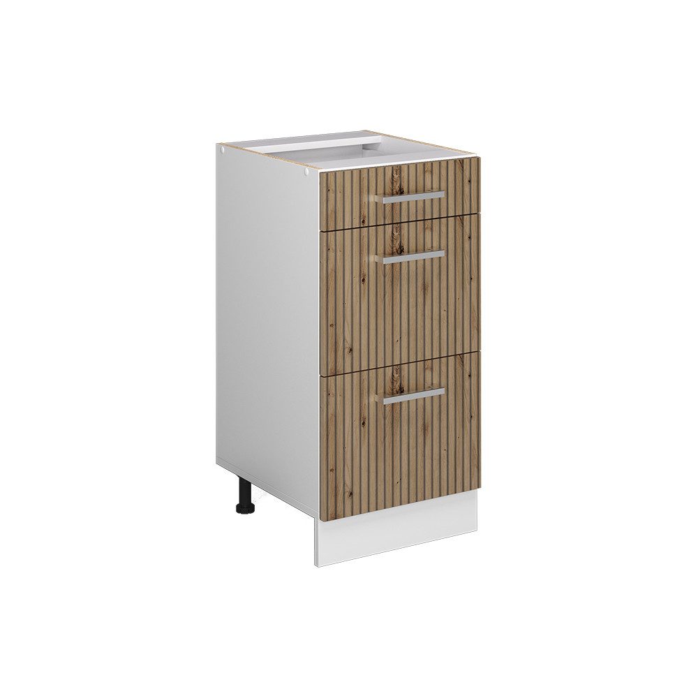 Vicco Unterschrank R-Line, Artisan-Eiche/Weiß, 40 cm mit Schubladen, ohne Arbeitsplatte (1-St)