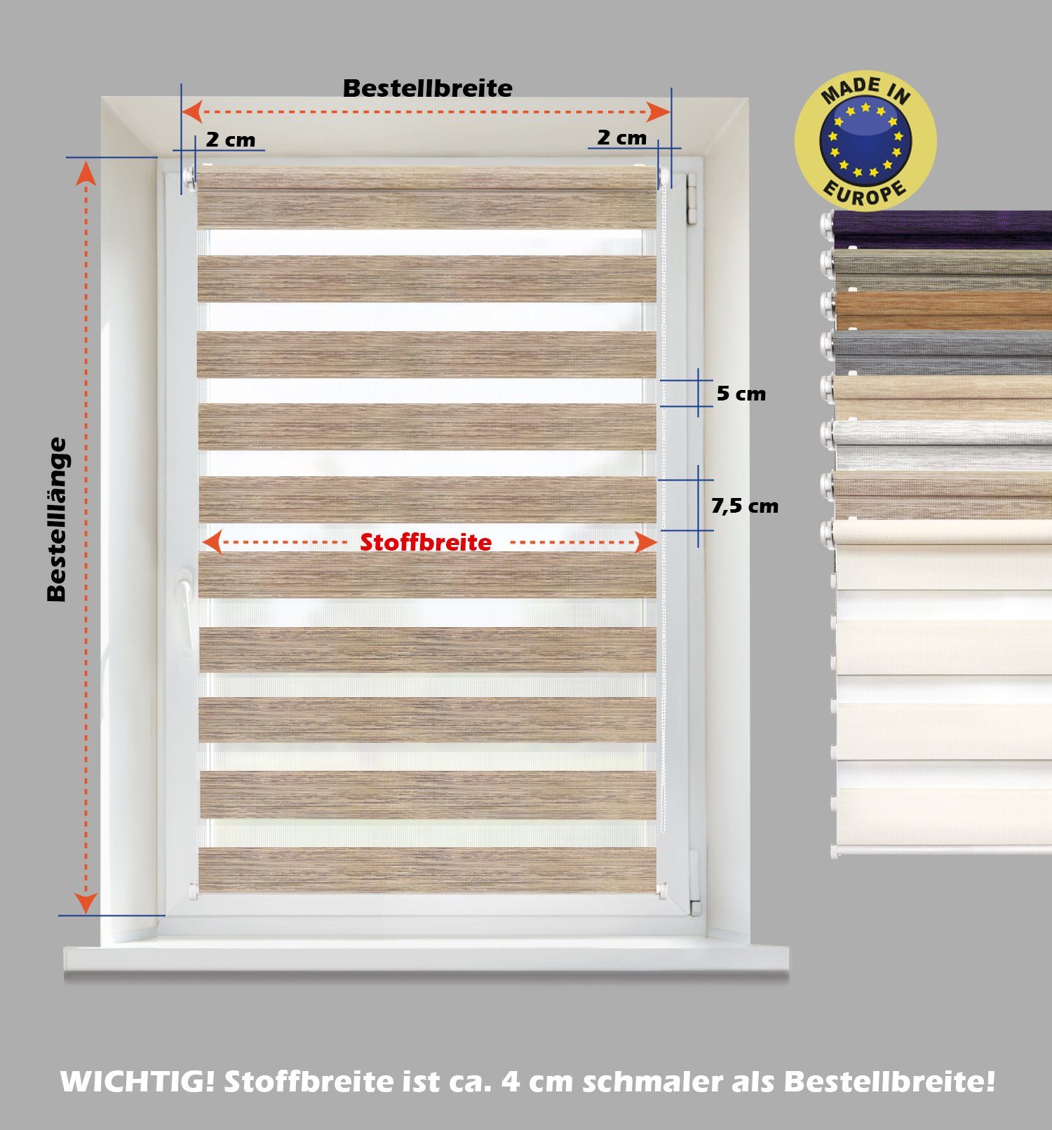 Doppelrollo Doppelrollo Natural Duo-Rollo Klemm Fix mit Klemmträger,  Fenster-Rollo, DomDeco, Klemm- oder Schraubmontage