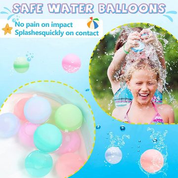 XDeer Wasserball Wiederverwendbare Wasserbomben,Reusable Water Balloon, mit Netzbeutel,Schnell Befüllbar,Selbstdichtende Silikonbälle