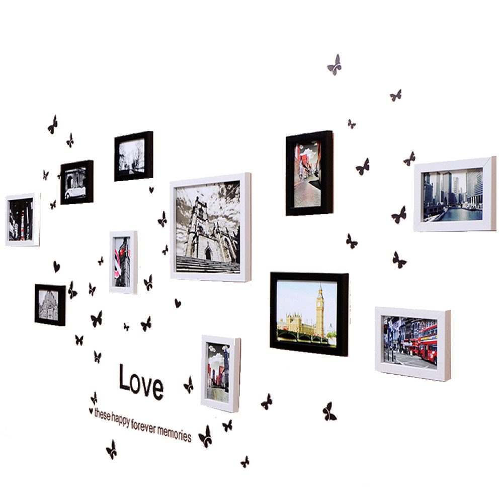 Bild mit Rahmen Kunststoff Bilderrahmen Rahmen Wandtattoo Wandsticker