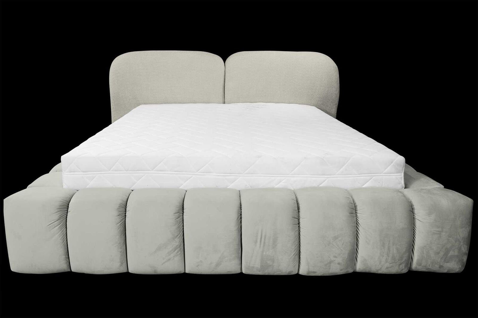 JVmoebel Bett Luxus Bettrahmen 180x200 cm Farbe Grau Kopfteil Betten Schlafzimmer (1-tlg., 1x Bett), Made in Europa