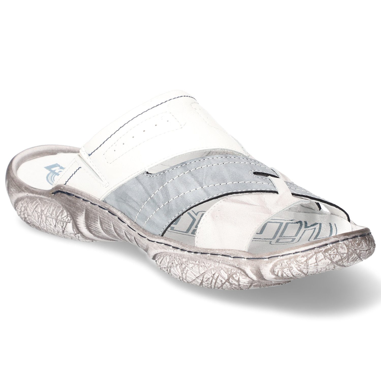 KRISBUT Krisbut 1203-7 Herren Glattleder weiss Pantolette