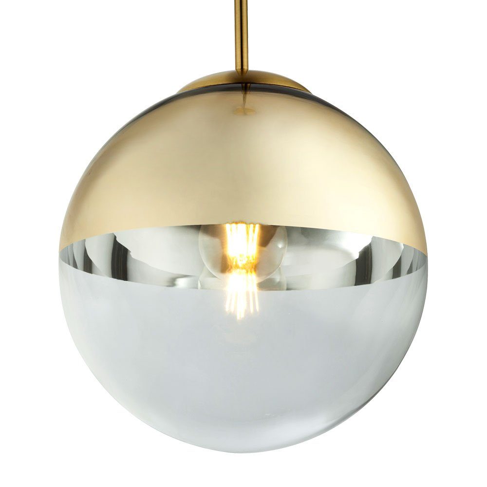 Pendelleuchte Glaskugel Leuchtmittel inklusive, Esstischlampe Pendelleuchte, nicht 1x Wohnzimmer, gold, etc-shop Hängelampe