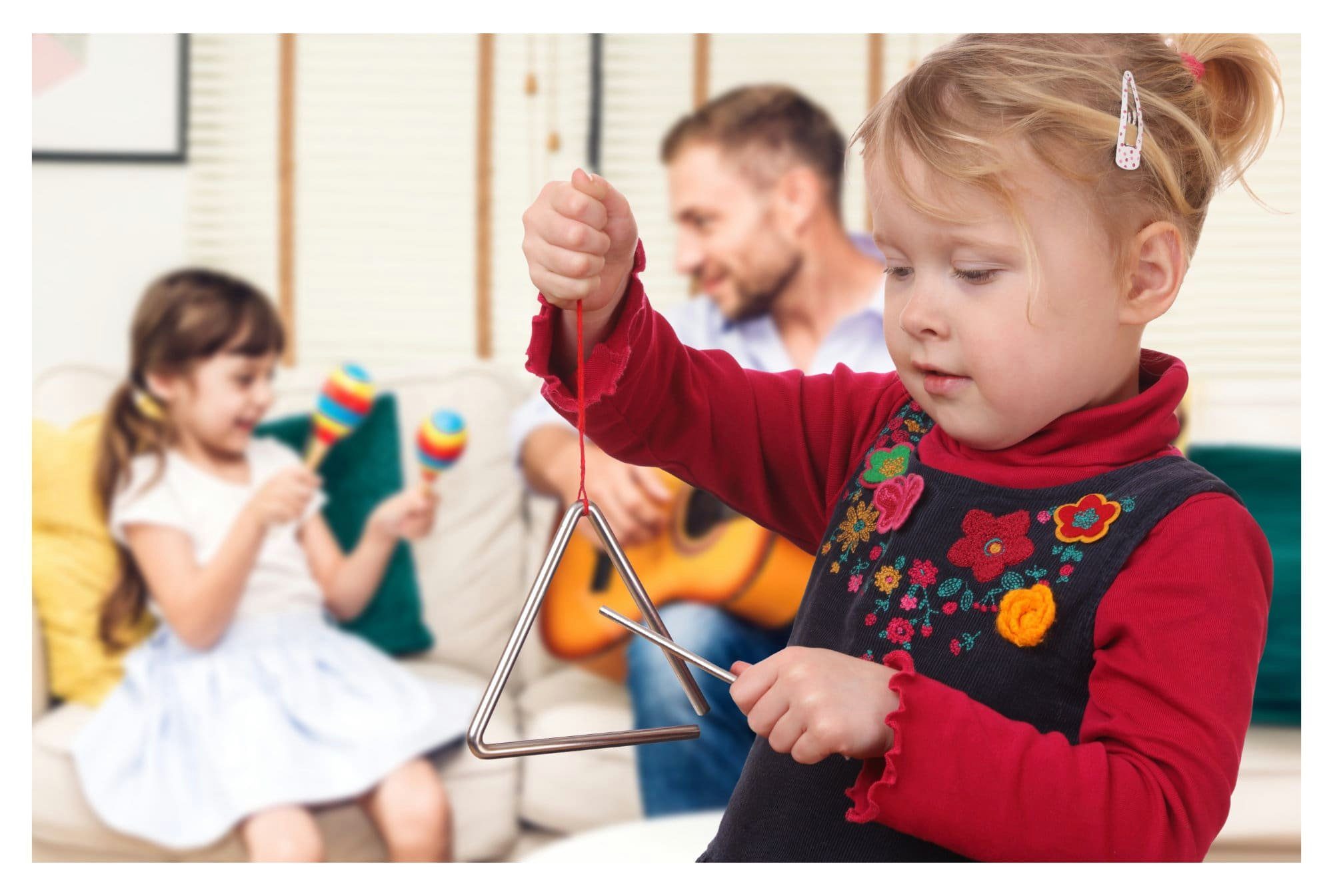 Classic Cantabile Triangel mit Schlägel - Schlaginstrument mit 10cm (4), 2-St., Inkl. Schlägel, Triangle aus Stahl für Kinder und Musikalische Früherziehung – Bild 2 von 3