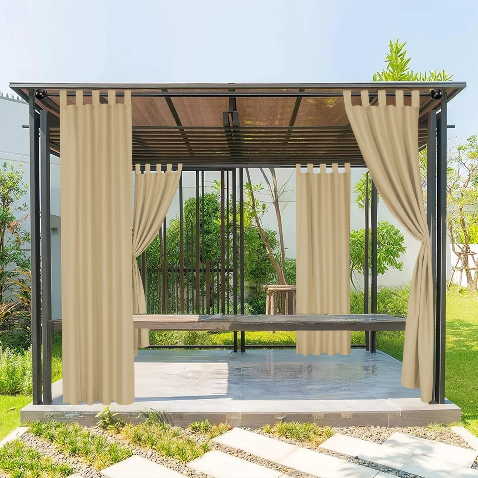 Jibenhome Gardine Outdoorgardine,Balkon Gardine,Outdoor Vorhänge Wetterfest günstig online kaufen