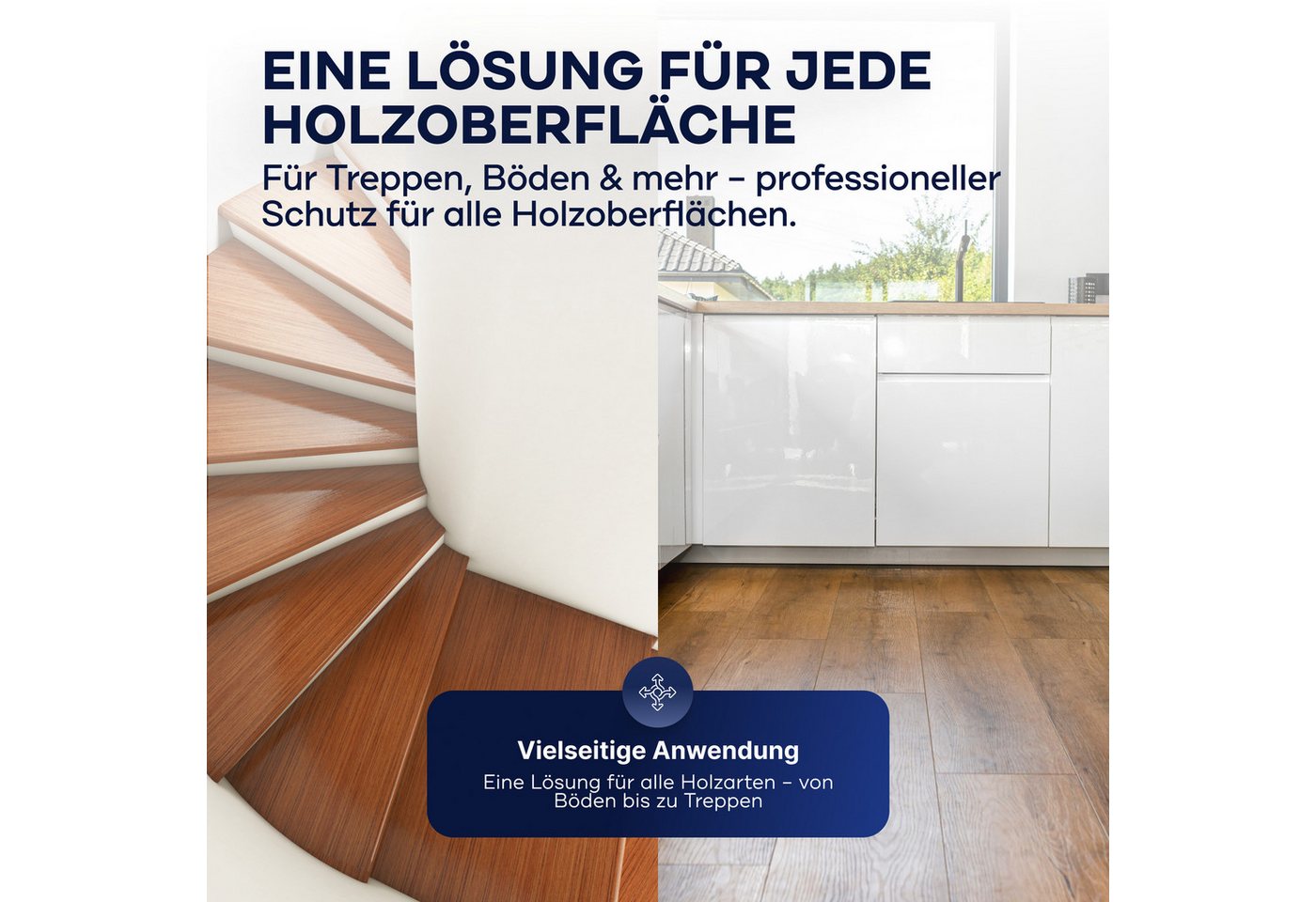 Thumbnail - plid Treppen- und Parkettlack Premium Parkettlack Parkettsiegel Klarlack Farblos Set, Schnelltrocknend