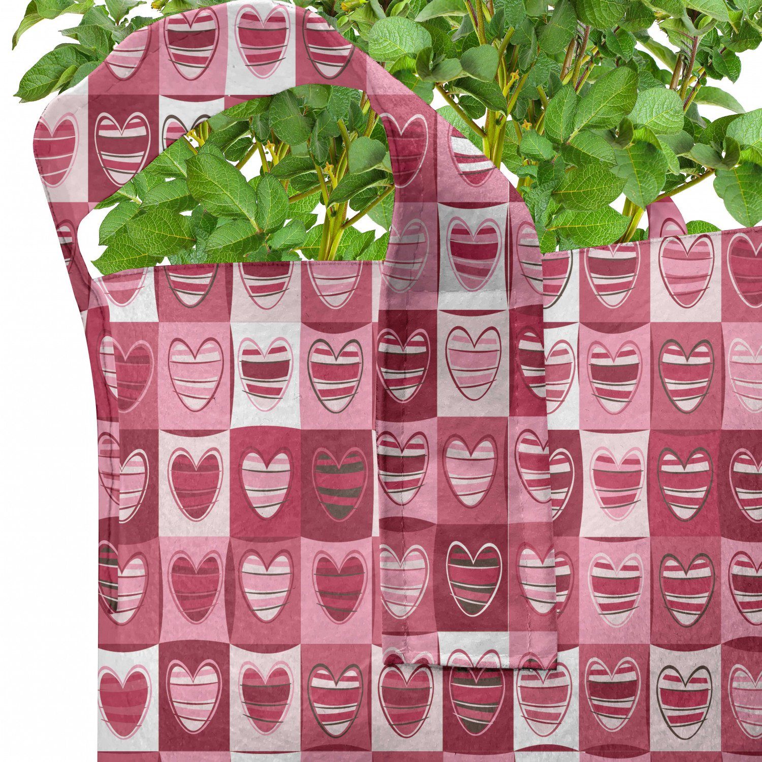 Abakuhaus Pflanzkübel Griffen für Stofftöpfe hochleistungsfähig Pflanzen, rosa, Weiß, Vintage Geometric mit