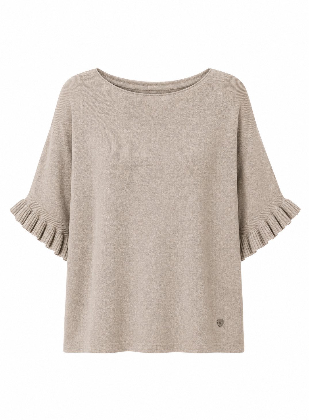 ITALY VIBES Strickpullover - Feinstrickpullover mit Rüschen für Damen ONE SIZE - passend für Größen S bis L