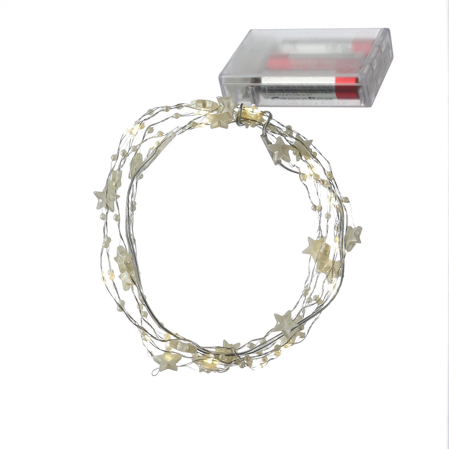 MARELIDA LED-Lichterkette weiße Sterne 20 warmweiße LED Draht Dekolichterke günstig online kaufen