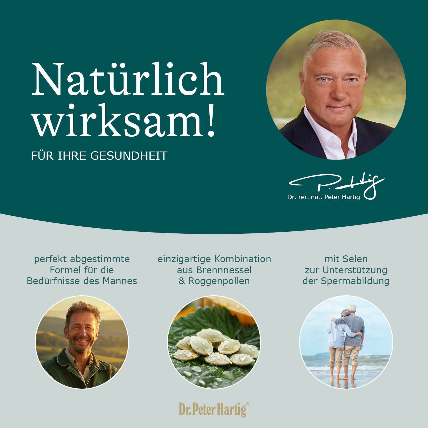 Dr. Peter Hartig ProstaNatur Plus, unterstützt ihre Prostata, Zink, Selen, Vitamin E, Kapseln, 120 Kapseln, 4-Monats-Vorrat, à 60 g