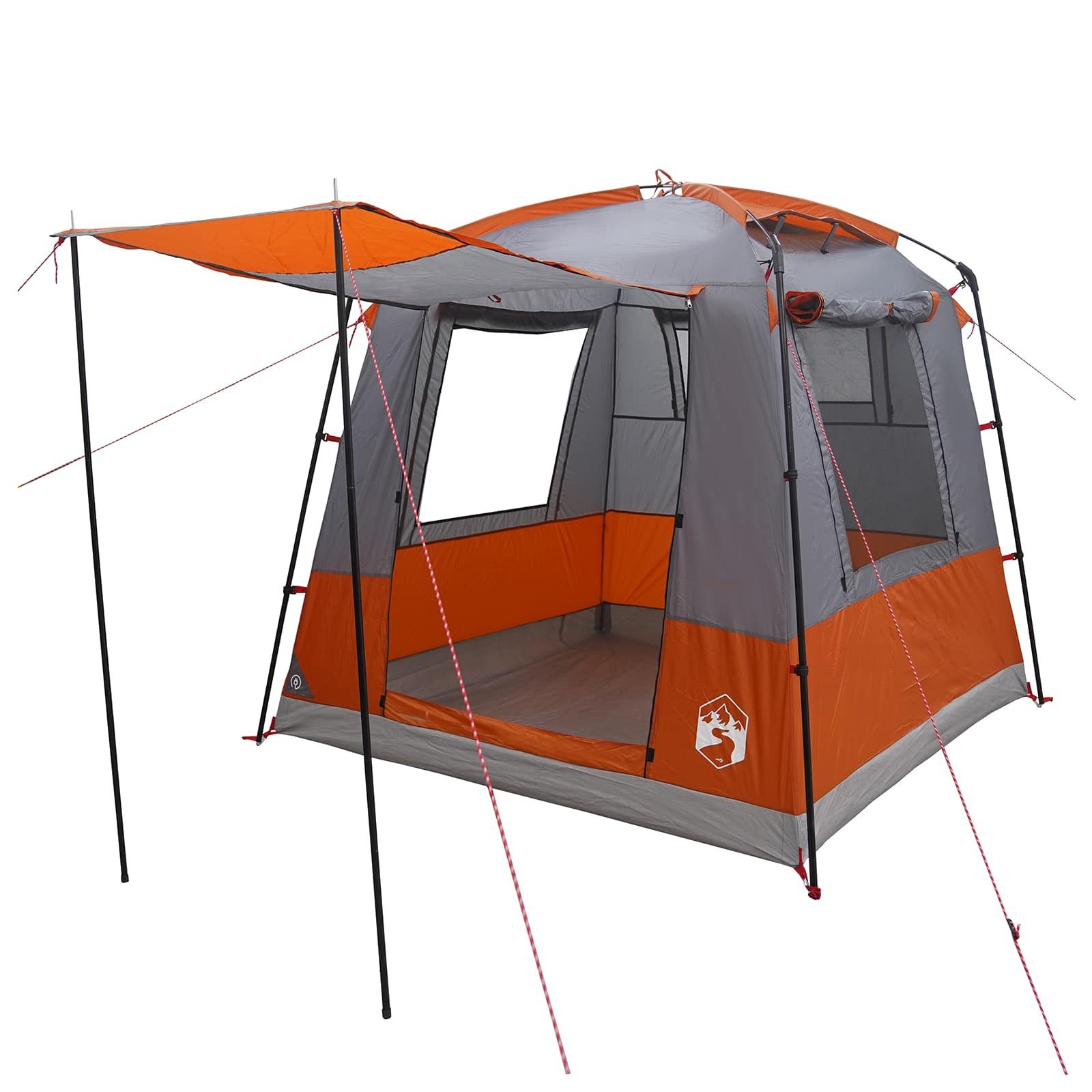 vidaXL Kuppelzelt Party-Zelt Grau und Orange 4-Personen, (1 tlg)