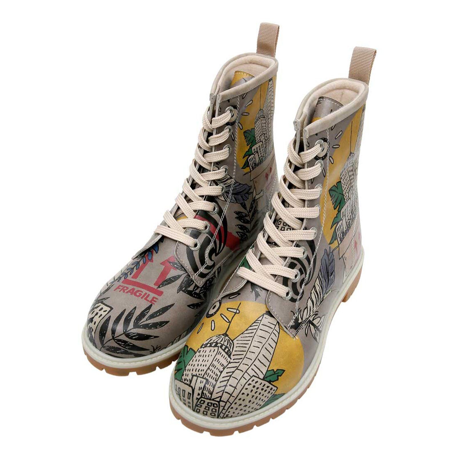DOGO Long Boots Schnürstiefel Fragile Damen Stiefeletten, Longe Schnürboots Handgefertigt