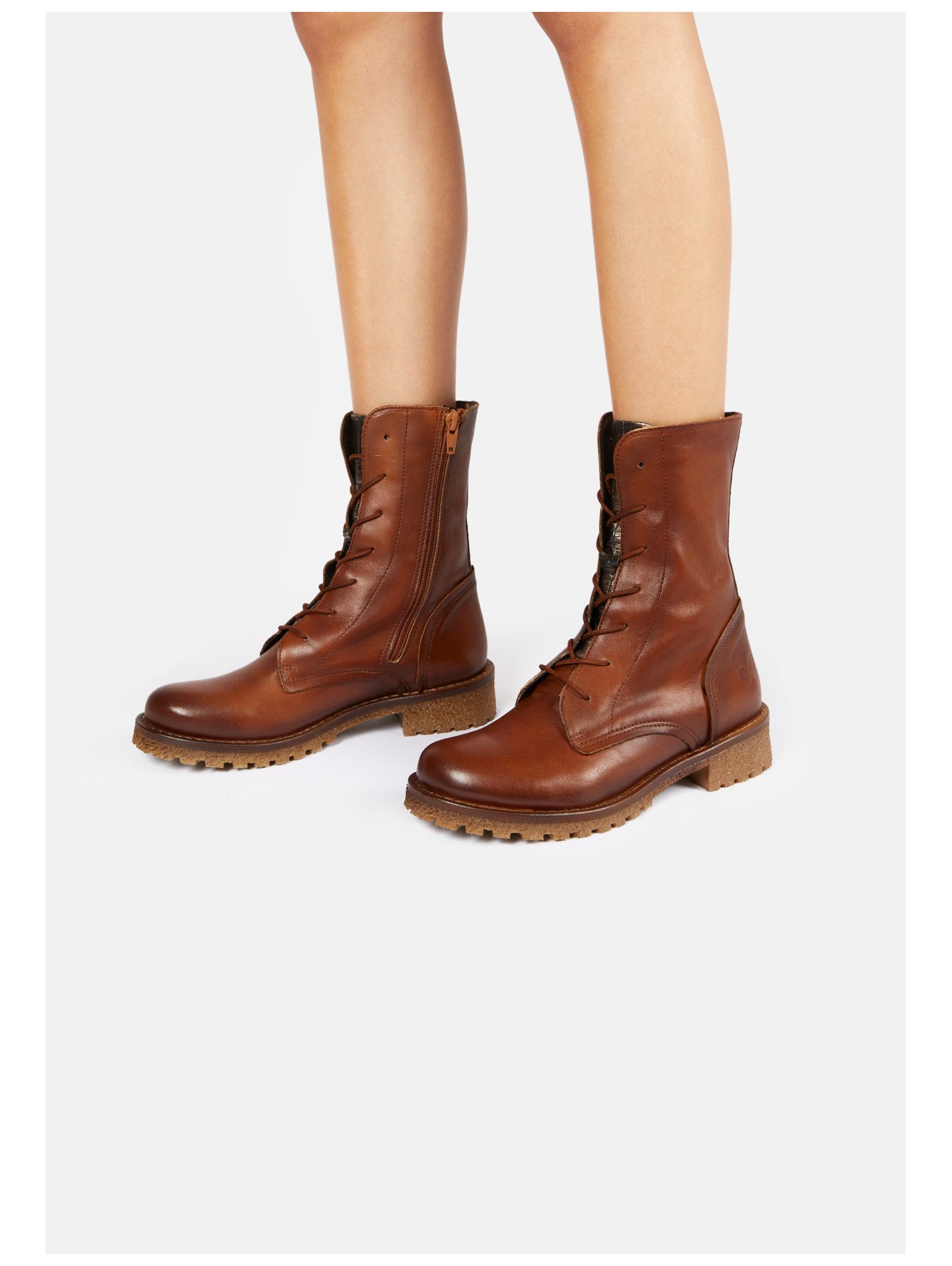 Felmini Stiefelette Leder . Schnürstiefelette