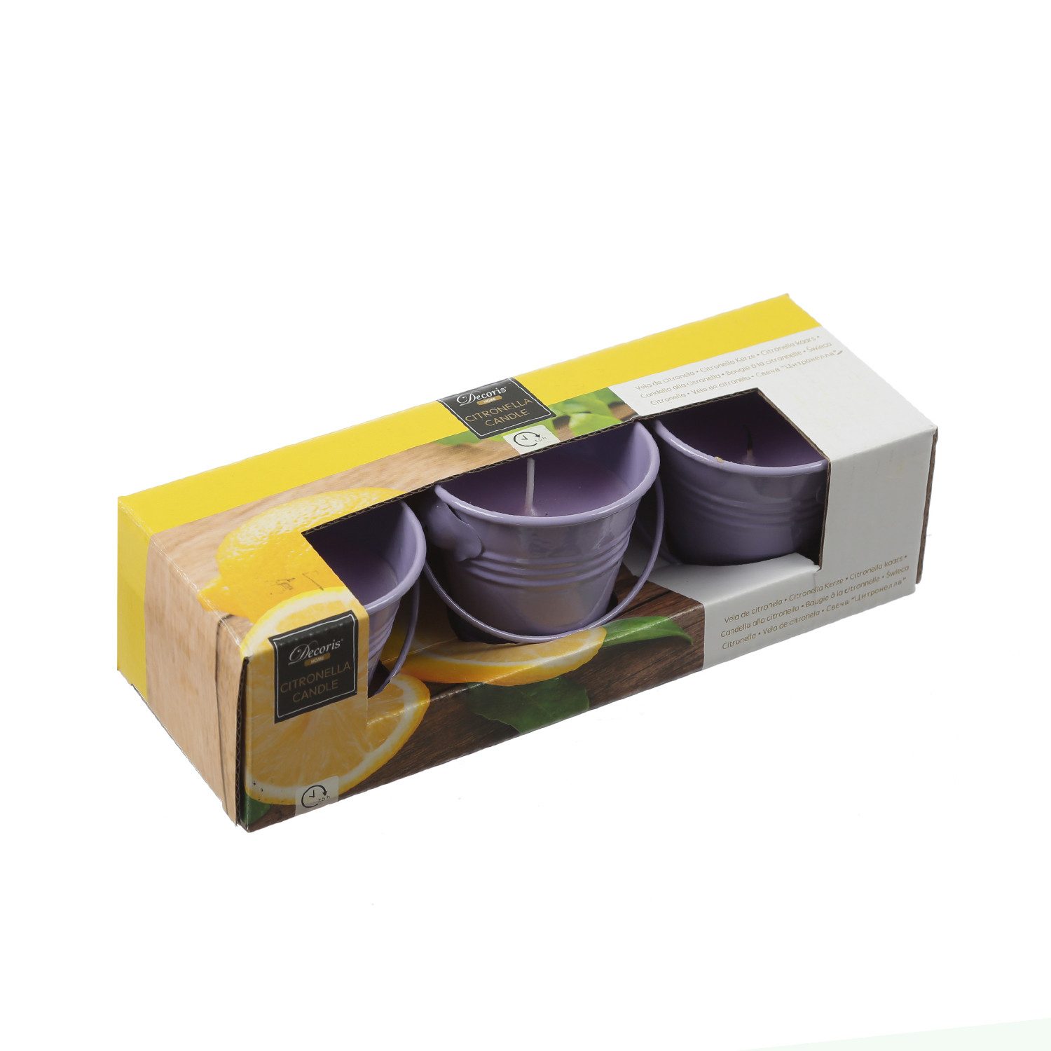 MARELIDA LED-Kerze Duftkerzen Citronella Garten Balkon Outdoorkerzen im Metalleimer 3St. (3-tlg)