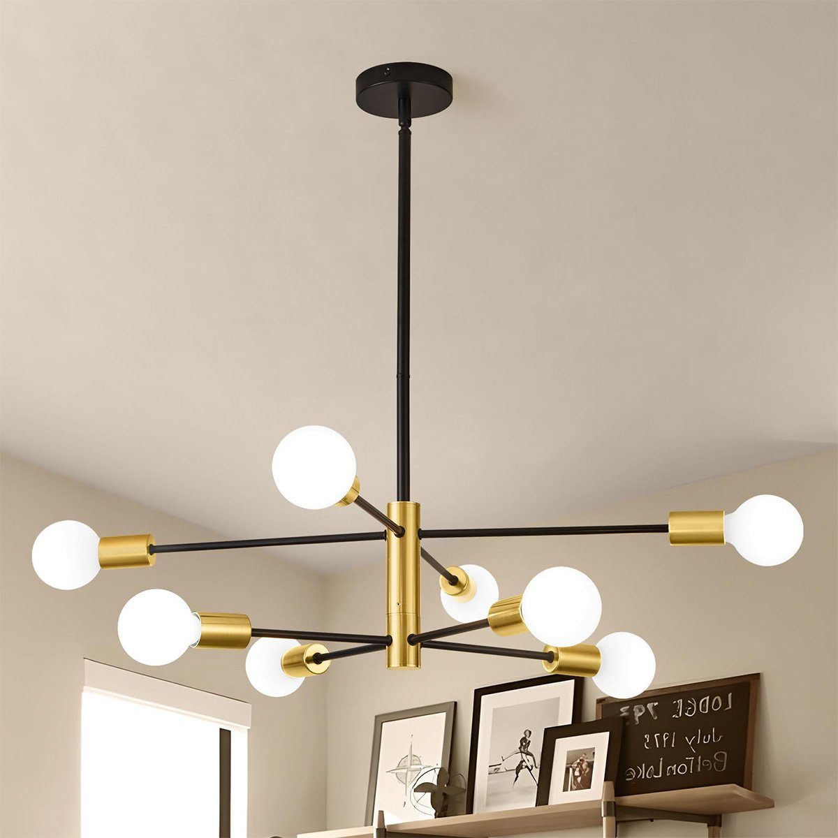 DOPWii Deckenleuchten Moderner LED Zweig-Kronleuchter, 8 Lichter geeignet für Wohnzimmer