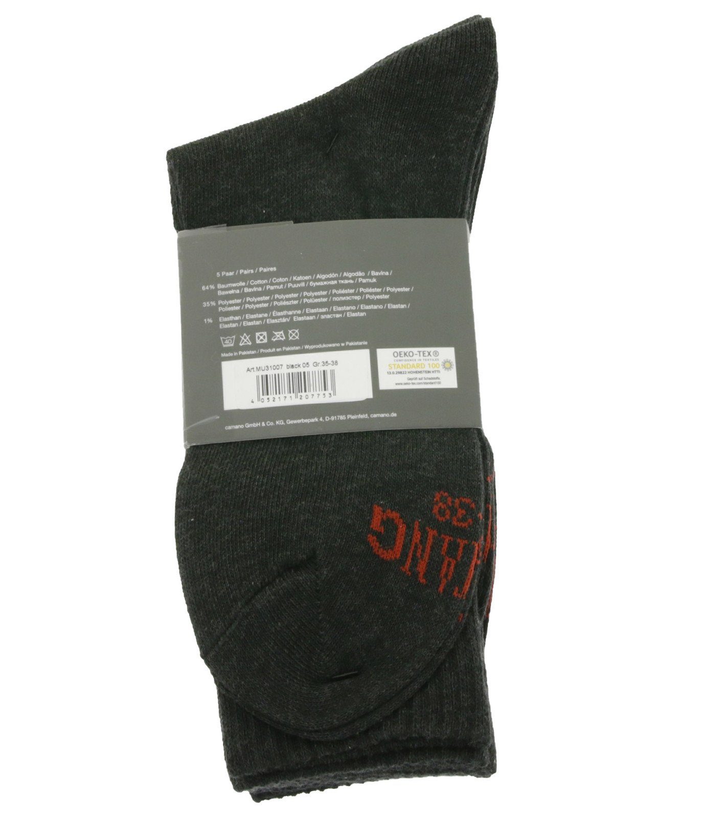 Basicsocken Schwarz/Grau Pack Alltags-Socken MUSTANG MUSTANG Freizeit-Strümpfe 5er Homewear MU31007