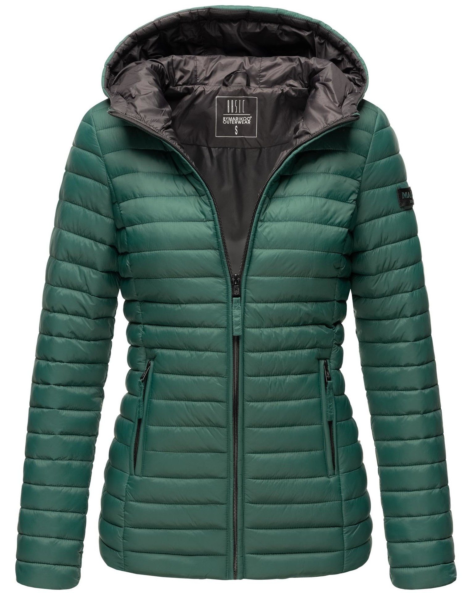 Marikoo Steppjacke Marikoo Asraa Damen Steppjacke B857 Übergangsjacke mit kontrastfarbendem Reißverschluss
