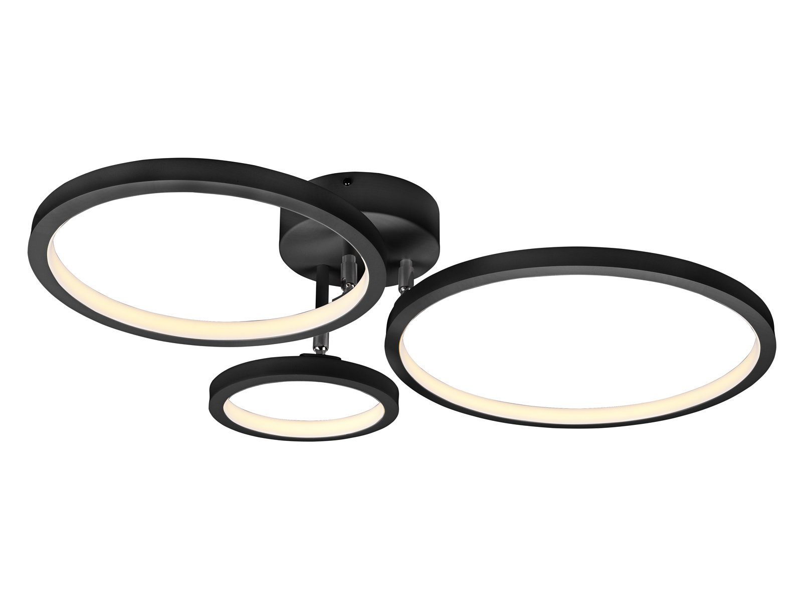 meineWunschleuchte LED Deckenleuchte Ringe schwenkbar, Breite 71cm, Dimmfunktion, LED fest integriert, Warmweiß, große Wohnzimmer Deckenlampe modern dimmbar über Licht-Schalter