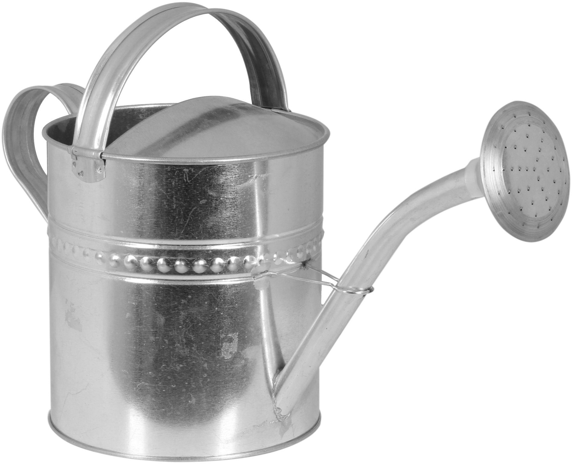 tegawo Gießkanne aus Zink mit abnehmbarer Brause, rund, Landhausstil, Shabby-Chic