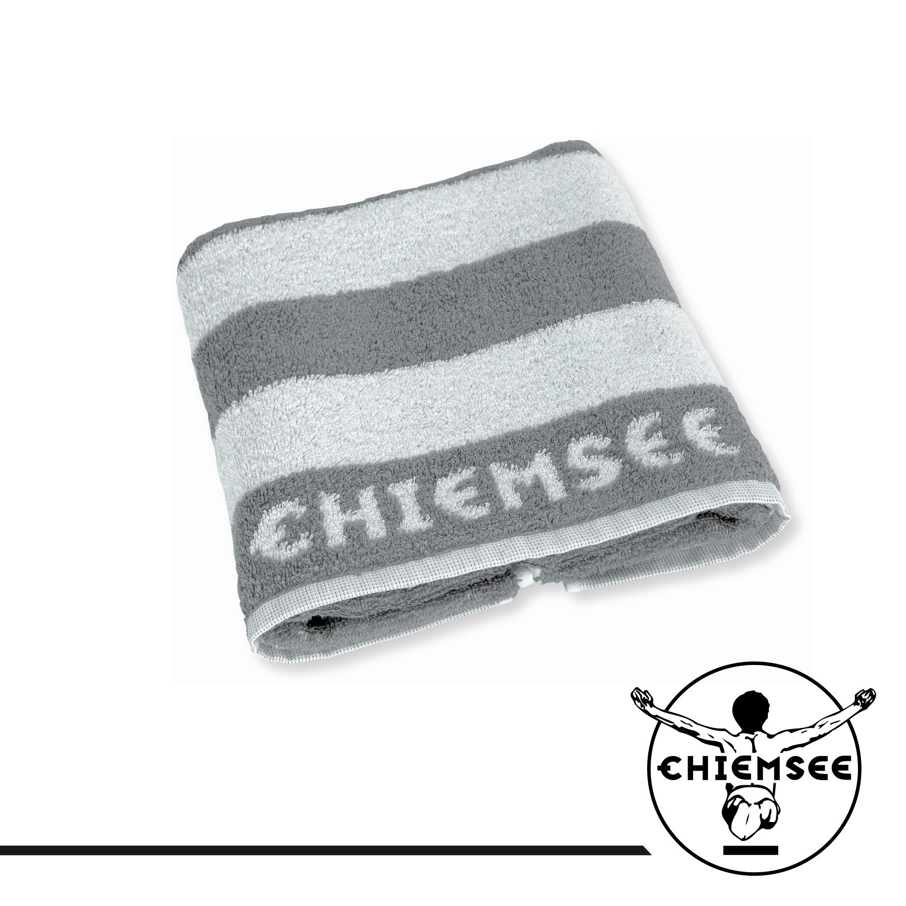Chiemsee Handtücher 100% Baumwolle, Frottier, gestreift, Logo-Schriftzug