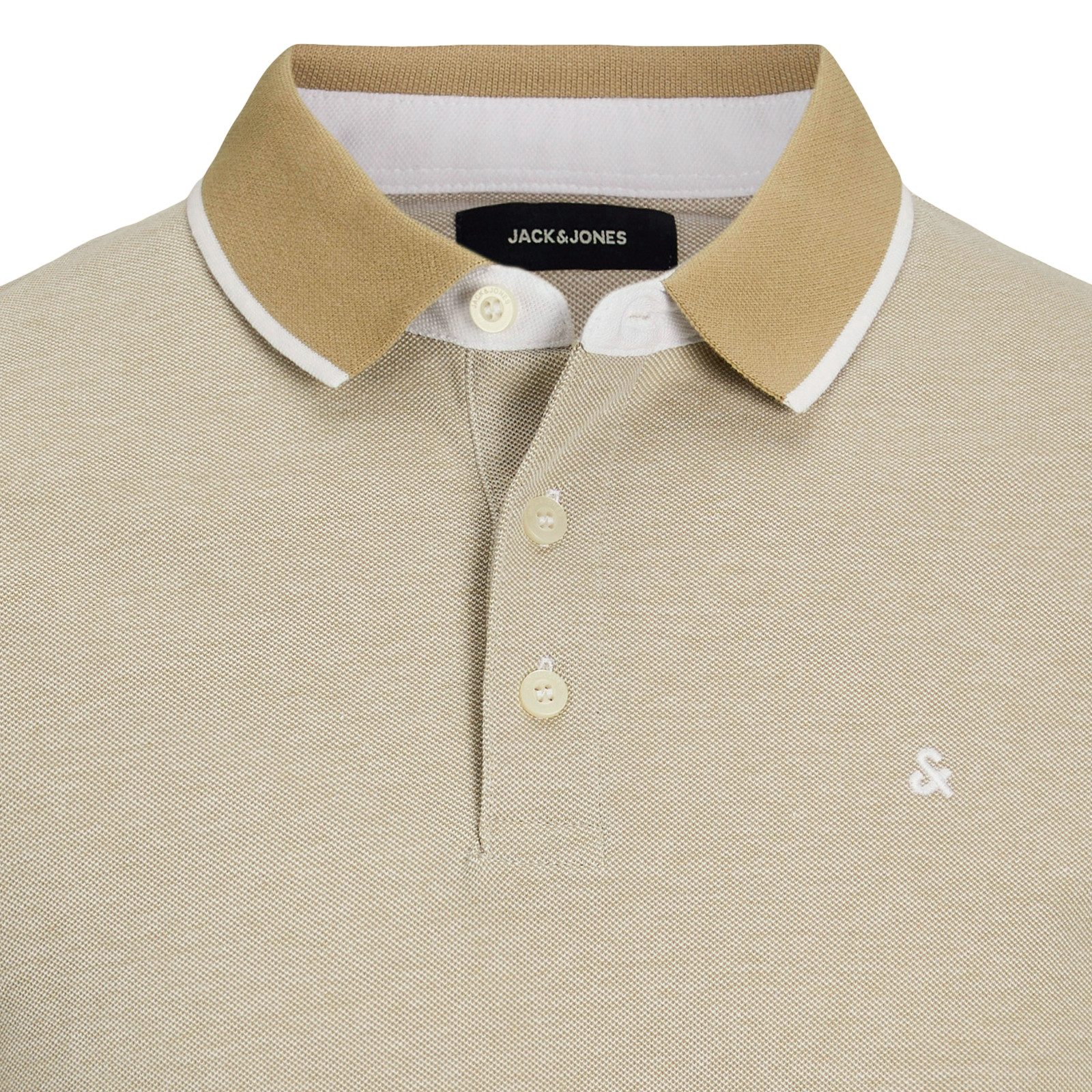 Jack & Jones Poloshirt Jack&Jones Übergrößen Poloshirt beige JJEPAULOS günstig online kaufen