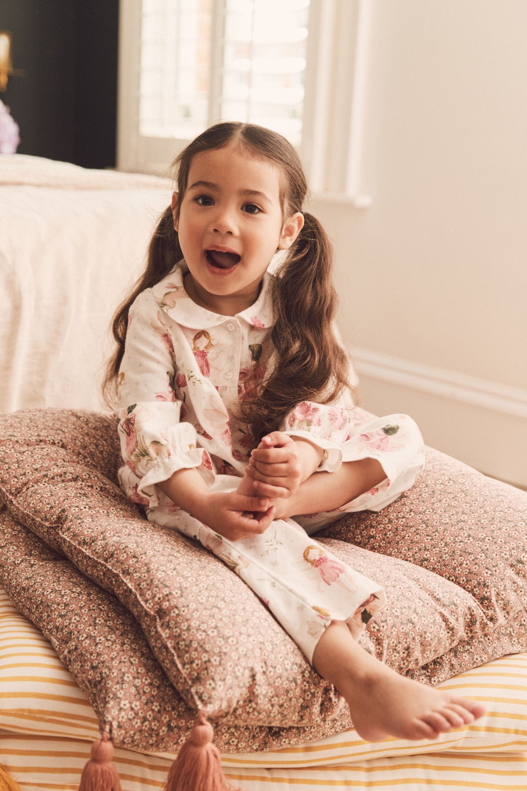 mit tlg) Pyjama Pyjama Next Pink/Cream (2 Fairy Knopfleiste