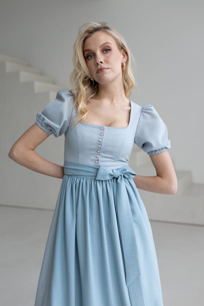 Madame Marie Dirndl Dirndl Alisora 80cm Länge taubenblau günstig online kaufen