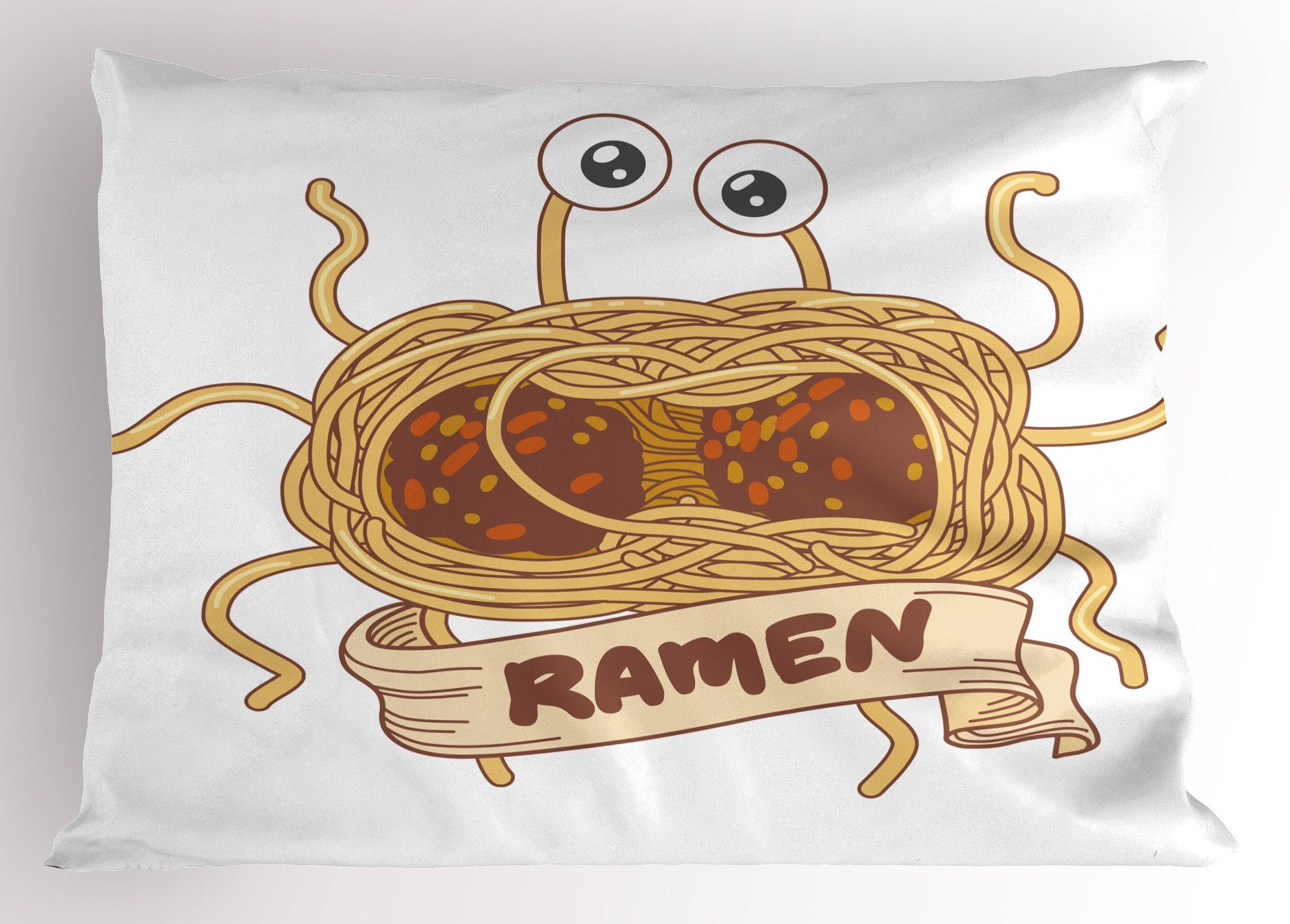 Kissenbezüge Dekorativer Standard King Size (1 Abakuhaus fliegendes Gedruckter Spaghettimonster Kissenbezug, Stück), Humorvoll