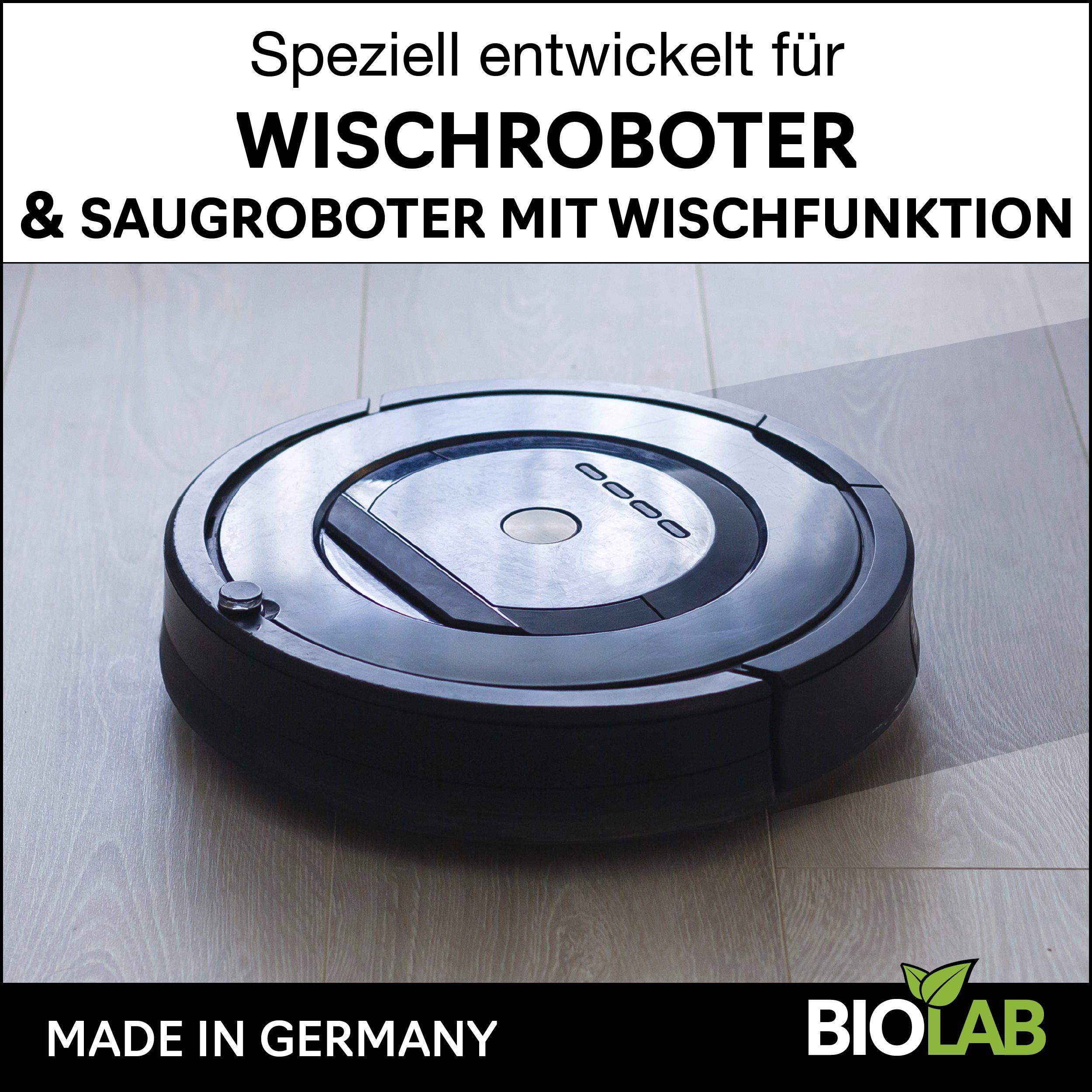 BIOLAB Bio Wischroboter Reinigungsmittel Fussbodenreiniger (Konzentrat 1:20, [1-St. 1000 ml Reiniger für Wischroboter)