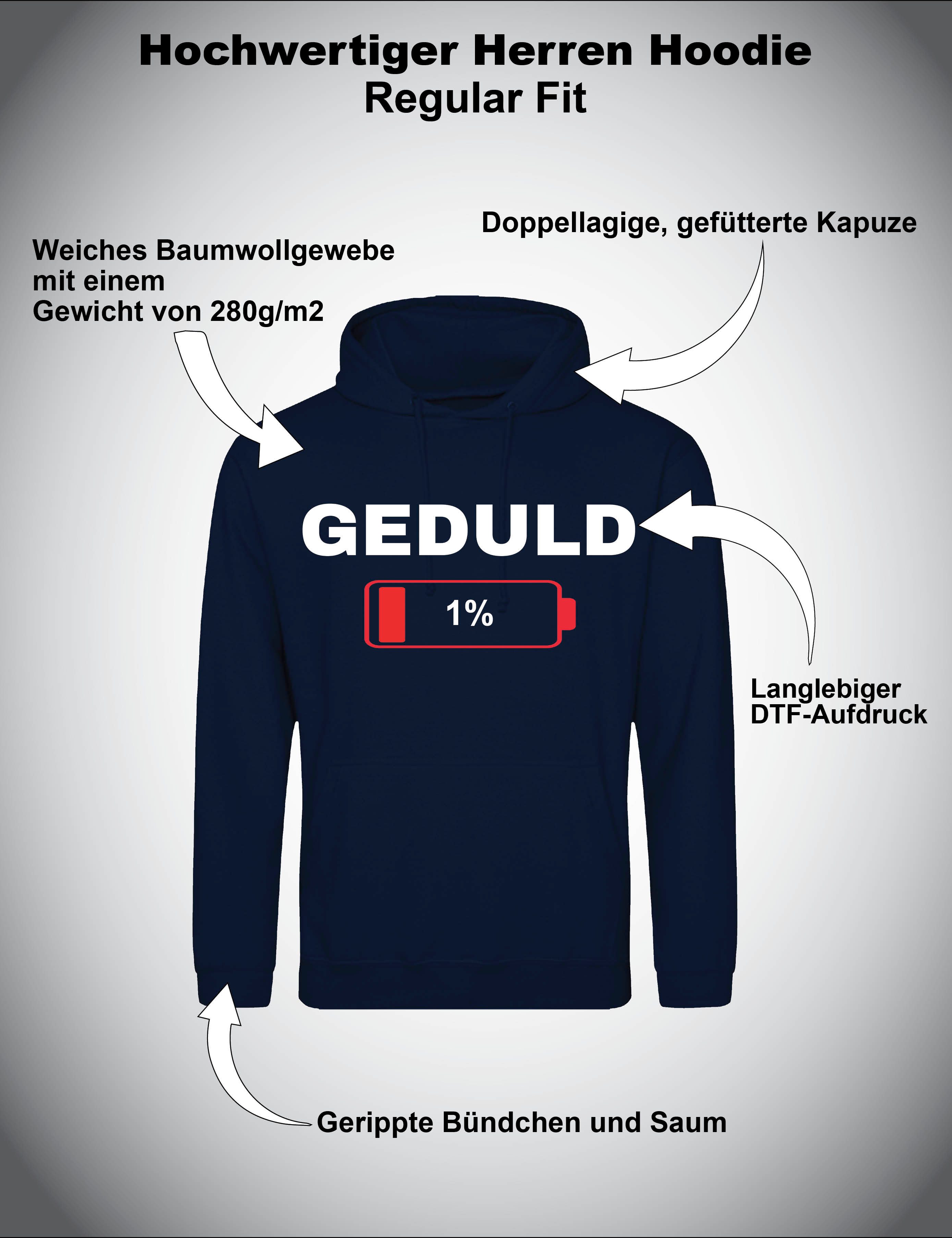 Youth Designz Kapuzenpullover "Geduld bei 1%" Herren Hoodie Pullover stylisch lustig Print Statement mit witzigen Aufdruck für Männer