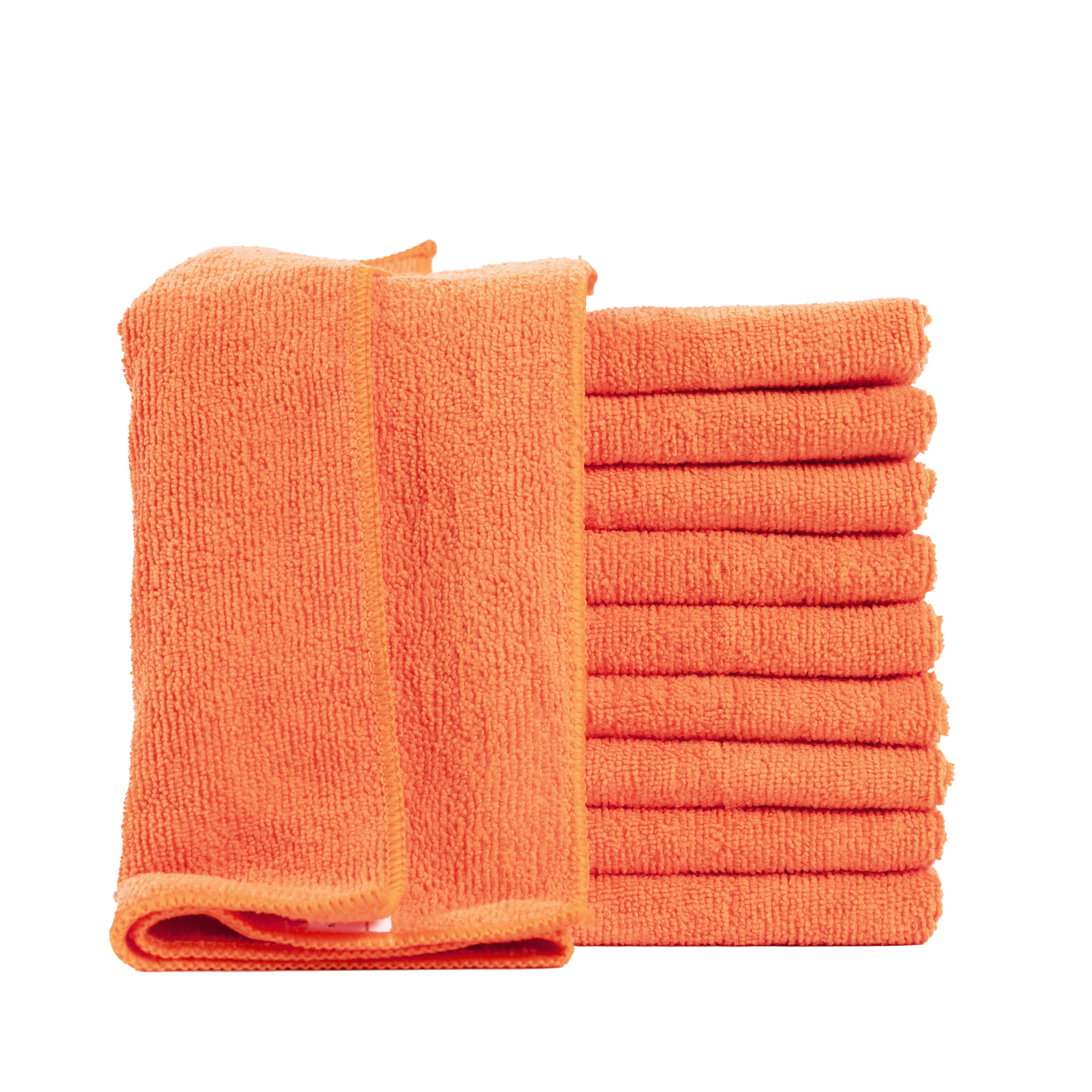 One Home Reinigungstücher (Mikrofaser, 40x40 cm, 5-tlg., Mikrofasertücher Putztücher Putzlappen) orange