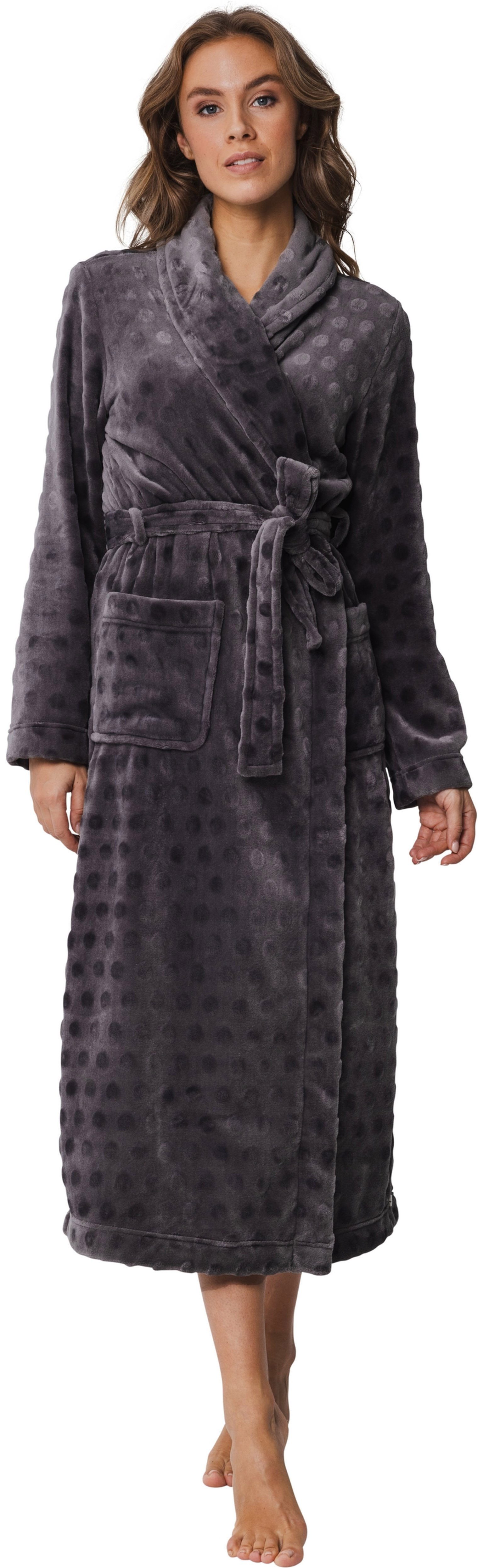 Pastunette Damenbademantel Damen Bademantel lang, lang, Polyester, Schalkra günstig online kaufen