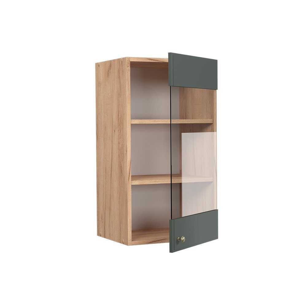 Vicco Glashängeschrank Fame-Line, Grün-Gold Landhaus/Goldkraft Eiche, 40 cm (1-St) – Bild 4 von 5