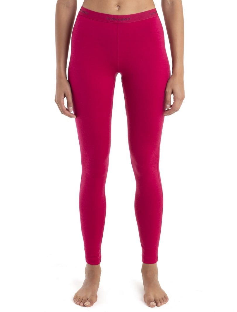 Icebreaker Leggings Unterwäsche 200 Oasis - Merinowolle, enganliegend - lang pink Damen