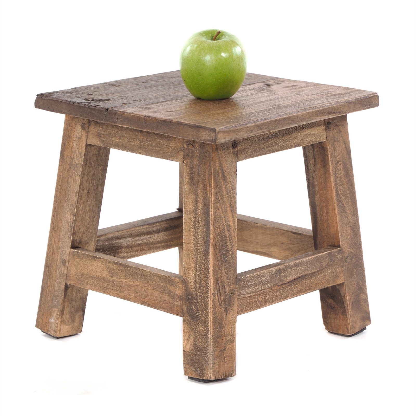 DESIGN DELIGHTS Hocker Fusshocker PALO, 27x26cm (HxB), rustikaler Holzhocker Massivhocker