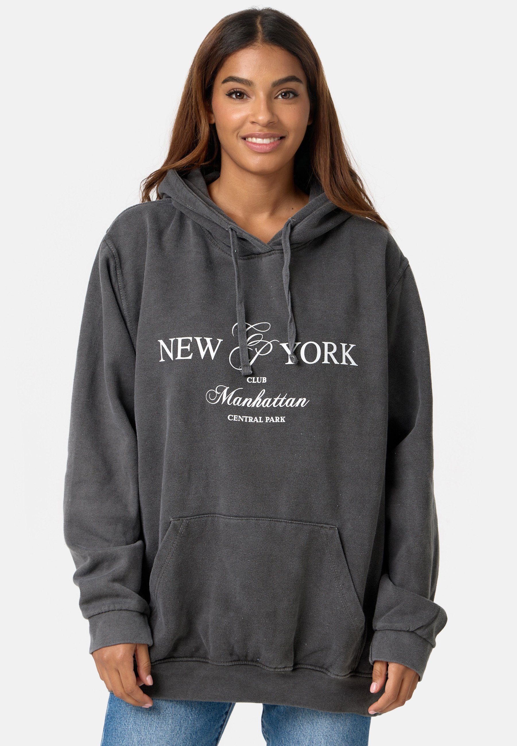 Worldclassca Hoodie Worldclassca Oversized Hoodie NY Kapuzenpullover Washed Sweatshirt