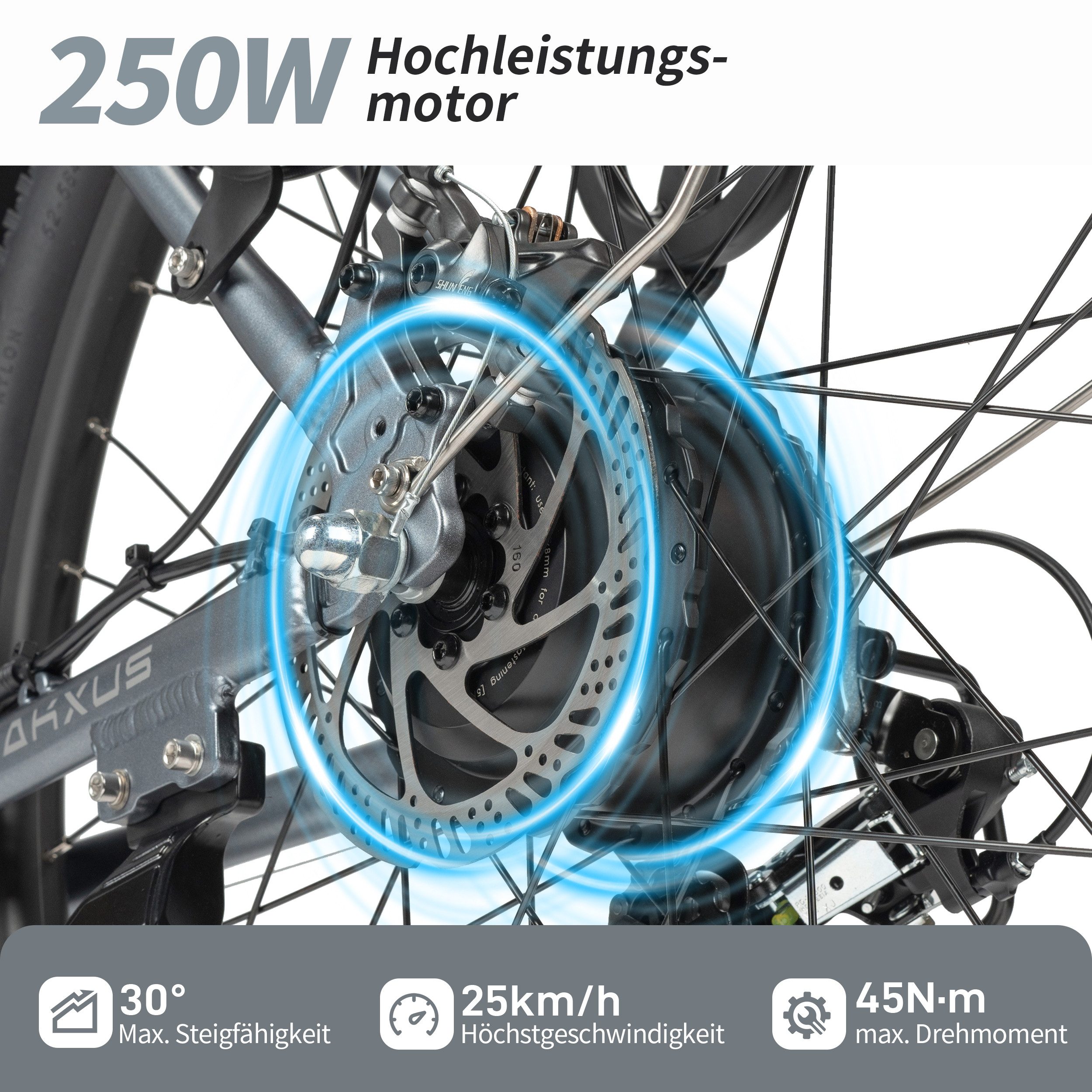 Vankel E-Bike Trekkingrad 27,5 Zoll Trekkingrad für Damen und Herren, 7 Gang, 450Wh max.70Km, 7 Gang Schimano Schaltwerk, Kettenschaltung, Heckmotor, 450 Wh, City Pedelec mit digitalem Display, leicht und aufladbar