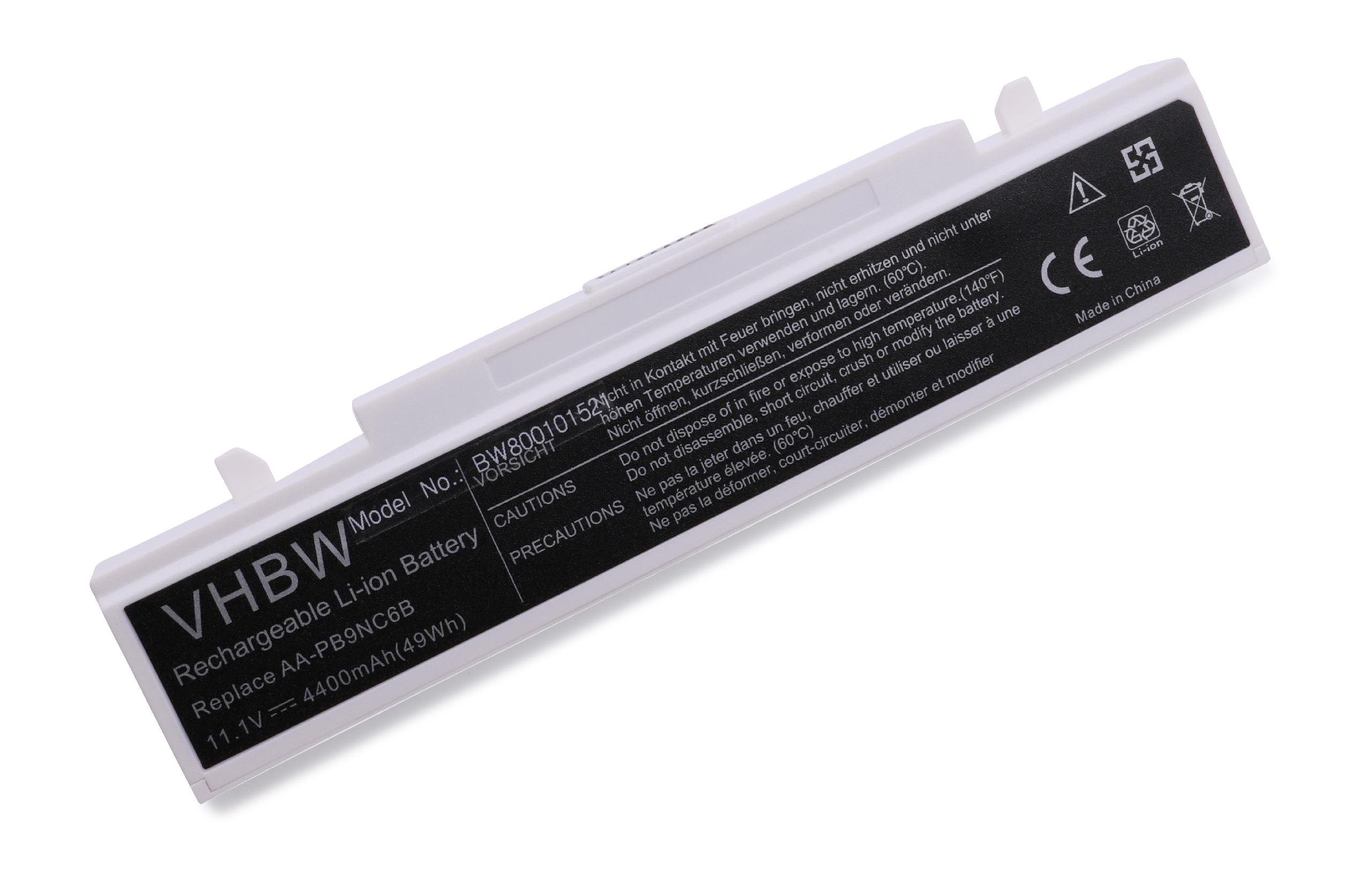 mit Samsung Notebook NP-P510, passend 4400 NP355V5C, vhbw 11,1V, NP-R519, Kompatibel für (4400mAh, Netbook NP-R530, mAh Laptop-Akku NP-Q320, / NP-Q430 Li-Ion) NP-P480,