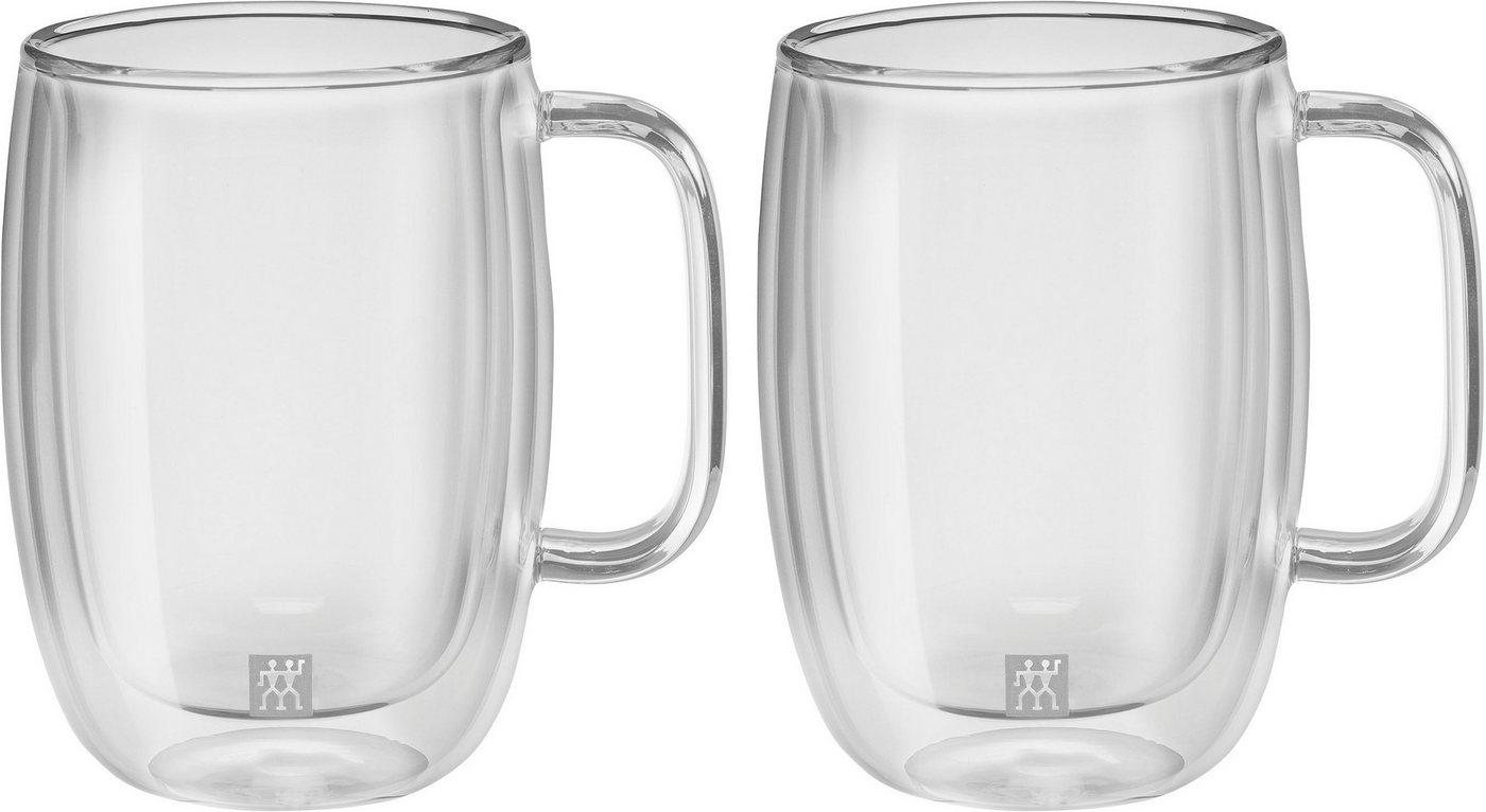 Zwilling Latte-Macchiato-Glas Sorrento Plus, 2-tlg., Borosilikatglas, Doppelwandig, Borosilikatglas, 2-tlg., je 450 ml