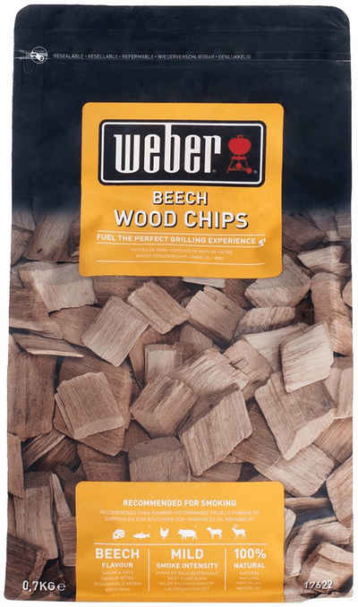 Weber Räucherspäne Räucherchips Beech Wood, 0,7 kg, 100% natürlich, Buche