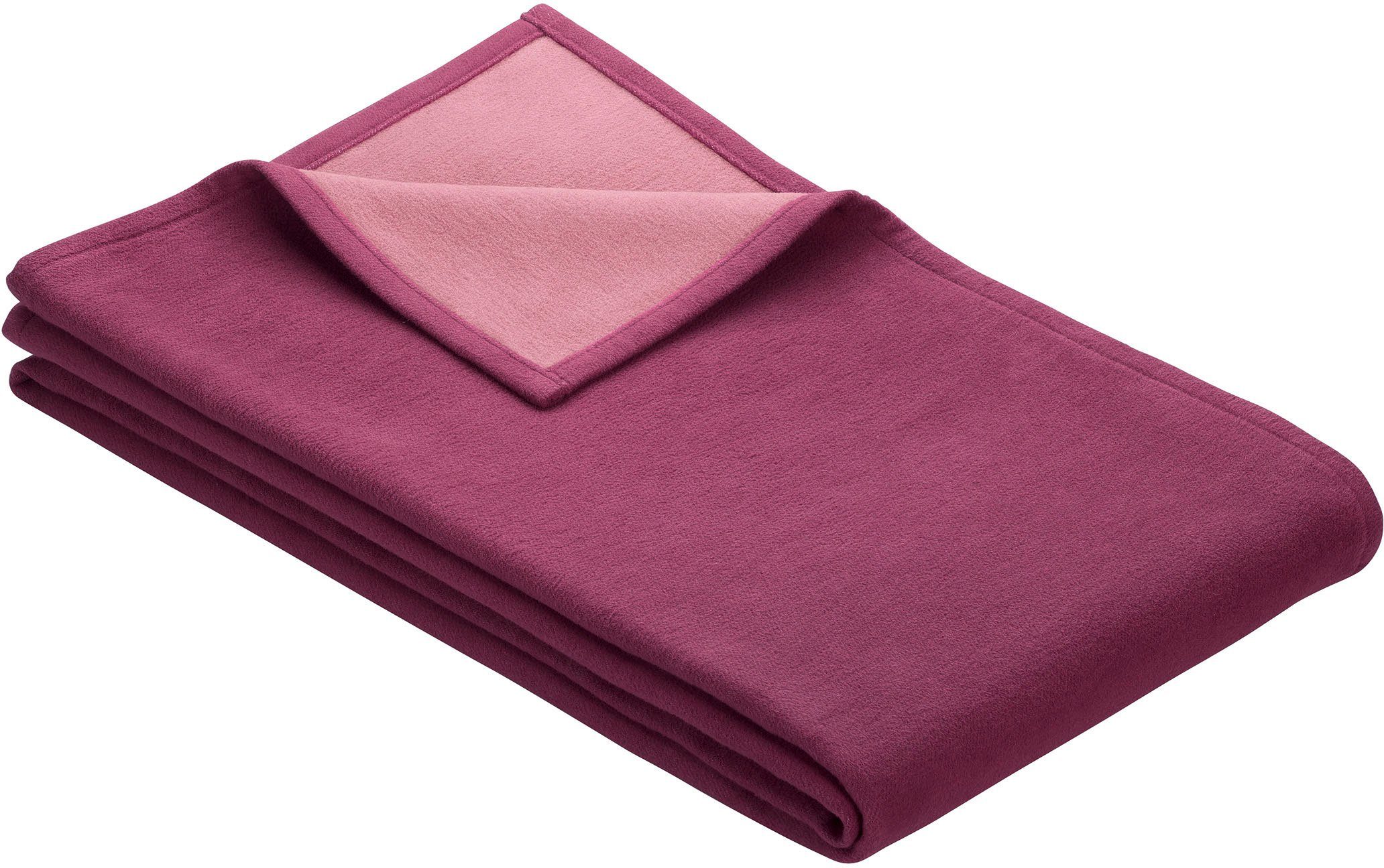 Wohndecke Farben Pur, in IBENA, trendigen violett-altrosa Cotton