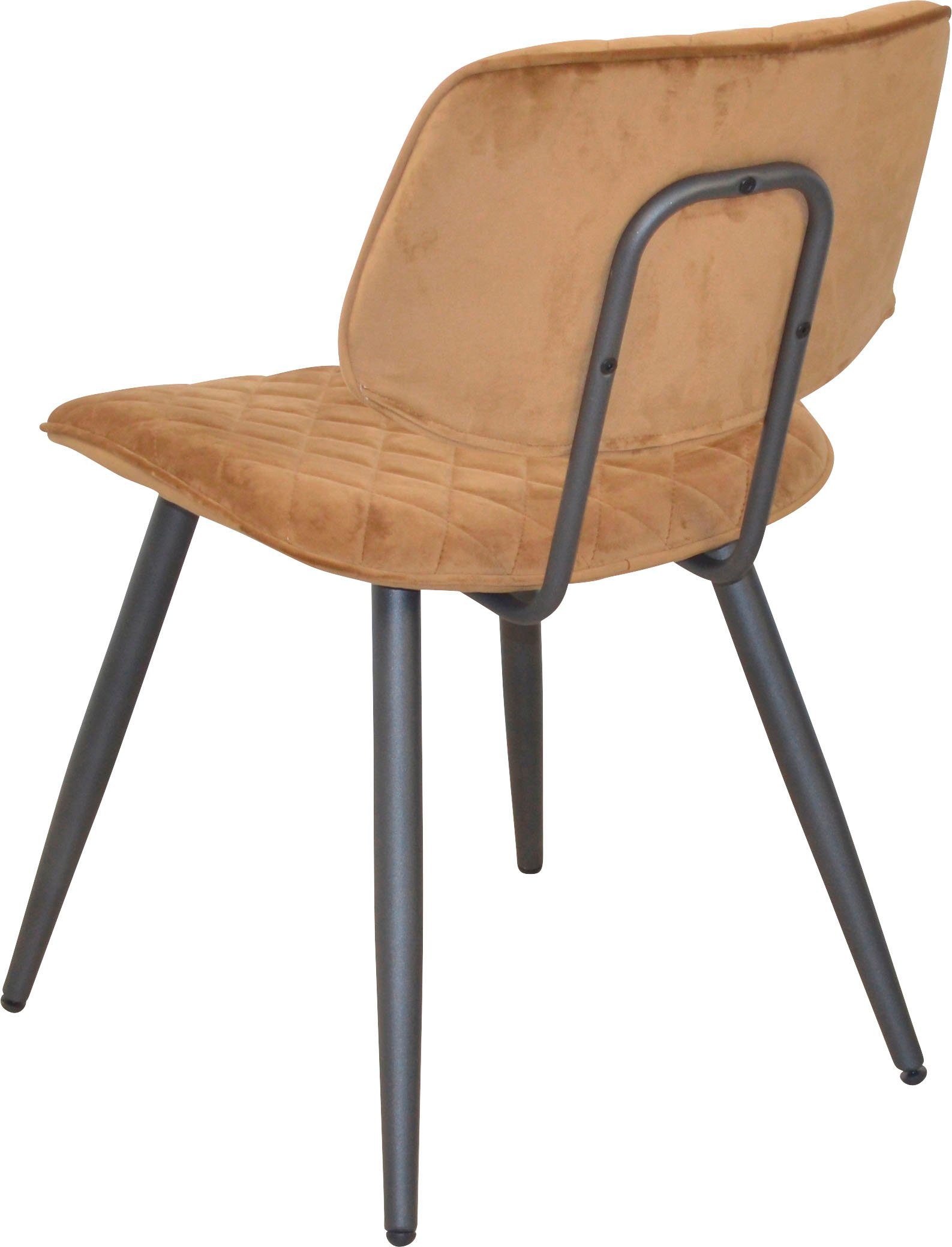 INOSIGN Polsterstuhl (Set, braun schaumstoffgepolstert Sitz und aus 1 St), braun Gestell Rücken Stahlrohr, 