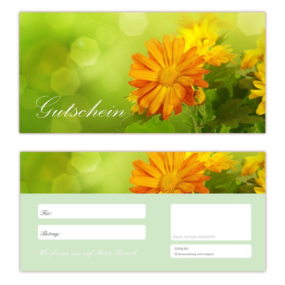 Geschenkkarte Geschenkgutscheine Blumen Stäuße Floristik