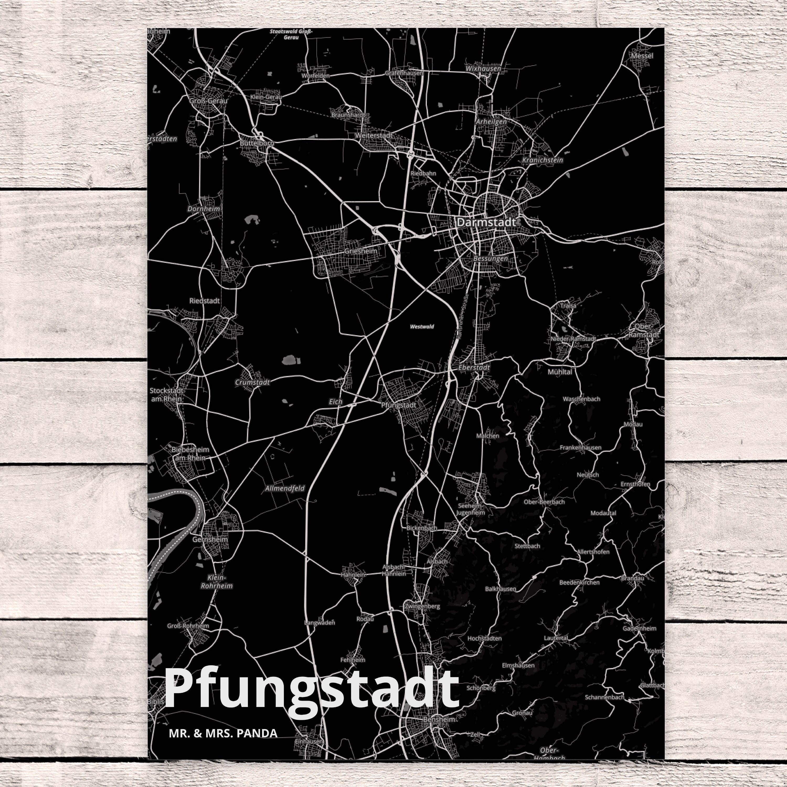 Mr. Geschenk, & Ort, Panda Mrs. Ansichtskart Geschenkkarte, Dorf, Postkarte Städte, - Pfungstadt